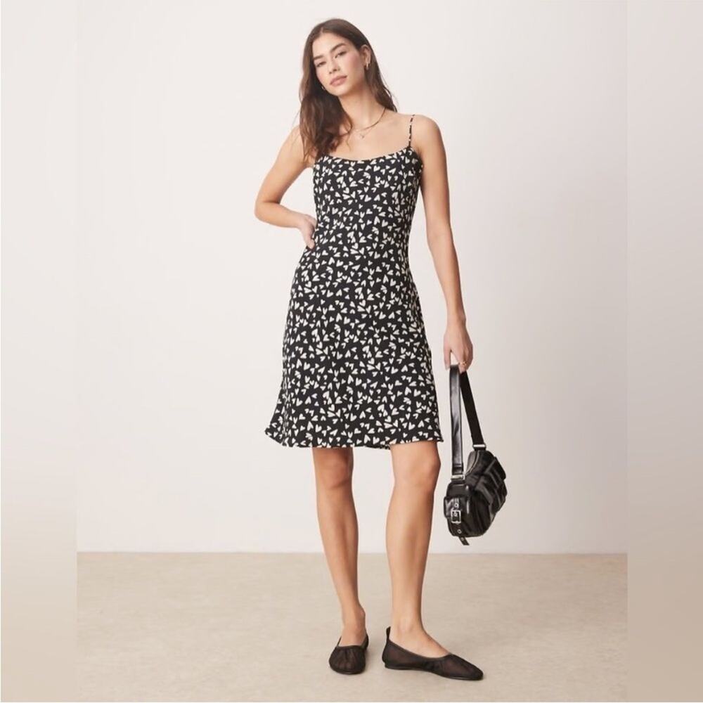 NWT Abercrombie & Fitch Julia Heart Print Slip Dress Large